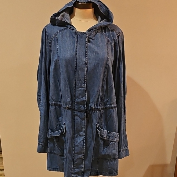 Torrid Blue Hooded Jean Jacket - Picture 1 of 4